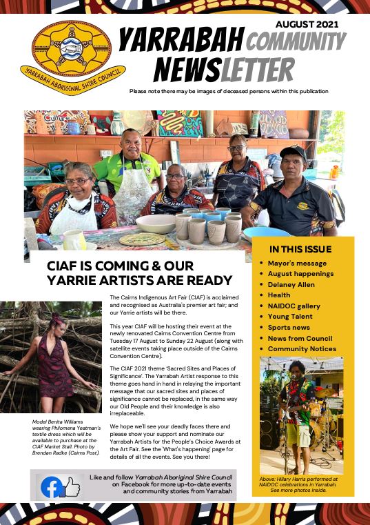 August 2021 newsletter front page