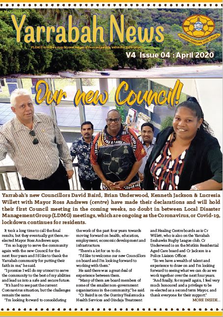 April 2020 newsletter front page